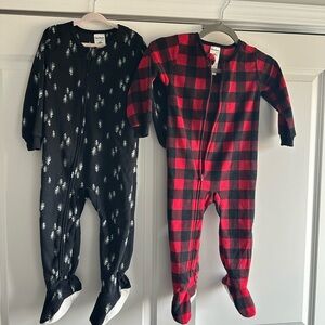 Gerber Red Buffalo Plaid and Black Pine Tree Footies